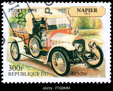 BUDAPEST, HUNGARY - 18 march 2016:  a stamp printed in Benin shows Napier, 1913, circa 1998. Stock Photo