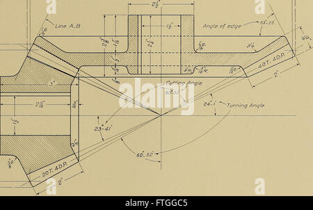 Mechanical drawing for trade schools (1909) Stock Photo