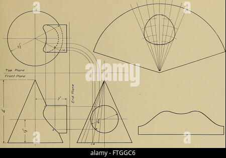 Mechanical drawing for trade schools (1909) Stock Photo