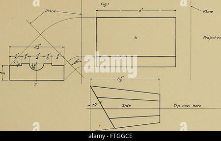 Mechanical drawing for trade schools (1909) Stock Photo