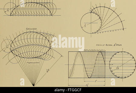 Mechanical drawing for trade schools (1909) Stock Photo