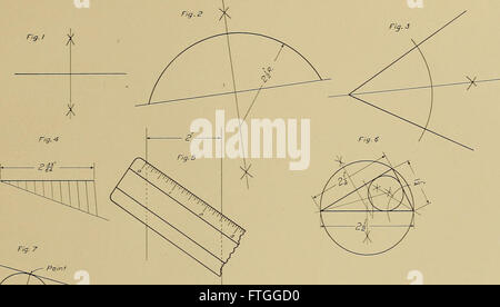 Mechanical drawing for trade schools (1909) Stock Photo