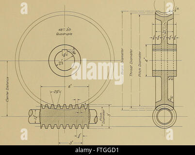 Mechanical drawing for trade schools (1909) Stock Photo