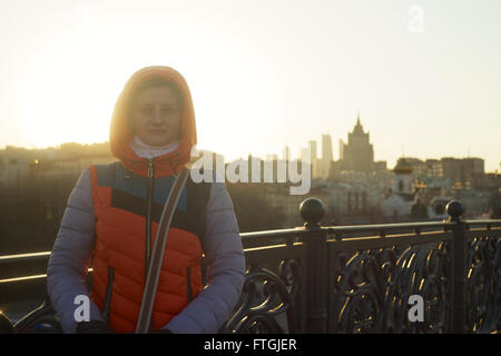 03/26/2016 Russia, Moscow. A series of 'Walking in Moscow. Moscow and faces.' Portrait of a girl. Stock Photo