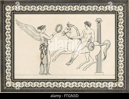 Outlines from the figures and compositions upon the Greek, Roman, and Etruscan vases of the late Sir William Hamilton; with engraved borders (1804) Stock Photo