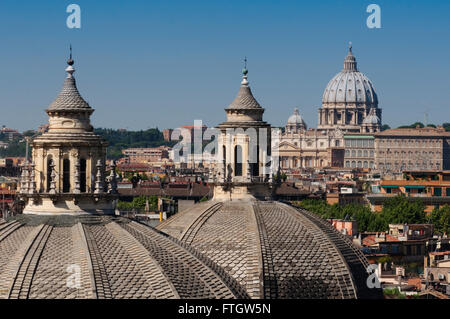 Italy, Lazio, Rome, Vatican, Saint Peter Basilica Dome view from Pincio Hill Stock Photo