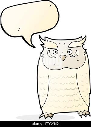 cartoon owl with speech bubble Stock Vector