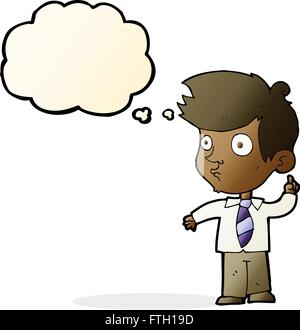 cartoon boy asking question with thought bubble Stock Vector