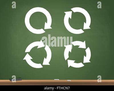Arrow Icons Chalkboard Illustration Stock Vector