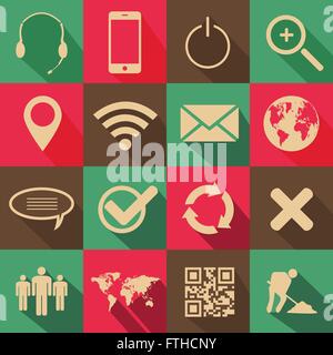 Retro Style Web and Mobile Icons Stock Vector