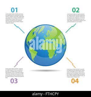World Globe Infographics Illustration Stock Vector