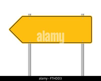 illustration of yellow blank road sign background Stock Vector Image ...