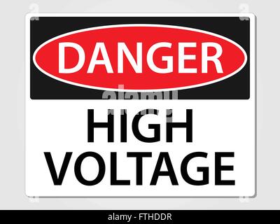 Danger high voltage sign vector illustration Stock Vector