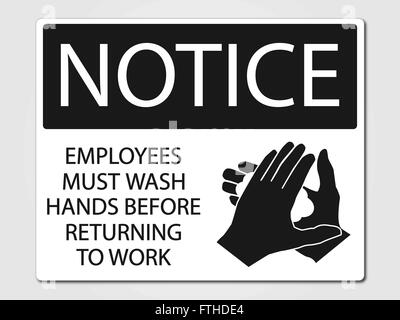 Employees must wash vector sign Stock Vector