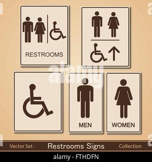 Restroom Signs Vector Collection Stock Vector