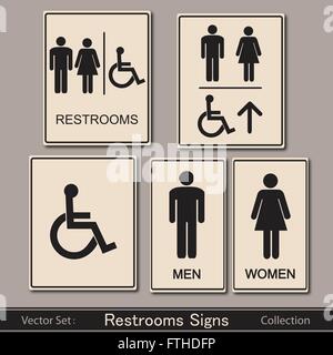 Restroom signs collection vector illustration Stock Vector