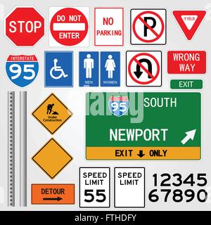 Road Signs Illustration Stock Vector