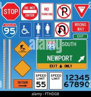 Road Signs Vector Illustration Stock Vector