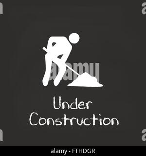 Under Construction Chalkboard Illustration Stock Vector