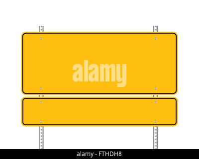 Blank yellow road signs vector illustration Stock Vector
