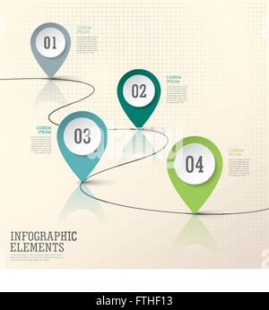 abstract modern paper location mark infographic elements template Stock Vector