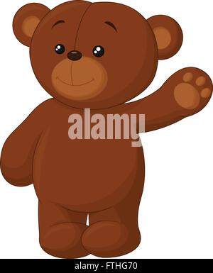 Cute cartoon bear waving Stock Vector