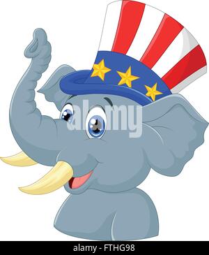 Republican Elephant Cartoon Character Stock Vector
