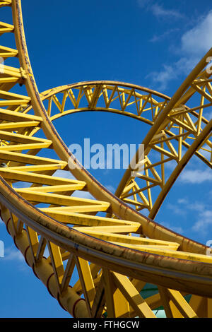 Looping rollercoaster track Stock Photo