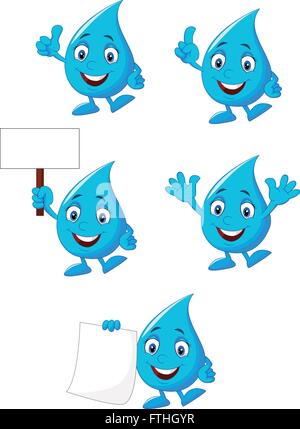 Cartoon Character Of Water Drop is pointing Stock Photo: 74890313 - Alamy