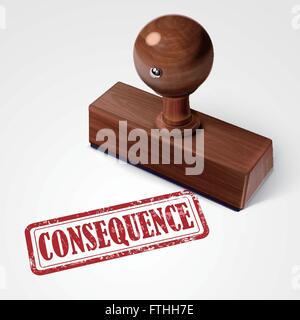 stamp consequence in red over white background Stock Vector