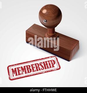stamp membership in red over white background Stock Vector