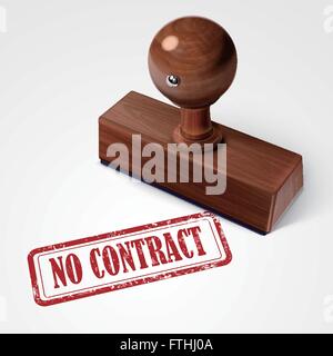 stamp no contract in red over white background Stock Vector