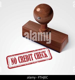 stamp no credit check in red over white background Stock Vector