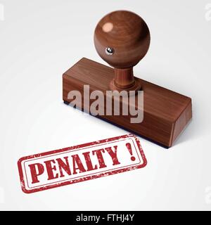 stamp penalty in red over white background Stock Vector
