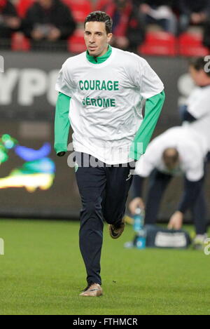 Rennes - February 4: Vincent Pajot AS Saint Etienne to echauffement during the match between Stock Photo
