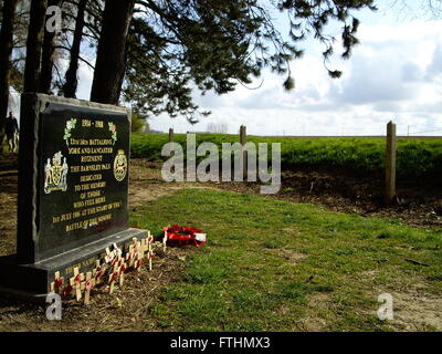 Serre The Trenches in front of the Village of Serre in Sheffield Memorial Park Stock Photo