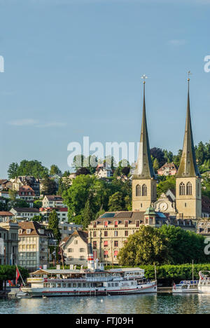 Stiftskirche St Leodegar Hofkirche, Lucerne, Switzerland Stock Photo
