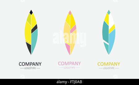 Abstract feathers logo vector template. Stock Vector