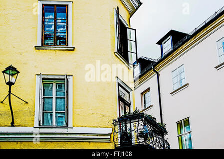 Houses in Salzburg, Austria; Wohnhäuser in Salzburg, Österreich Stock Photo