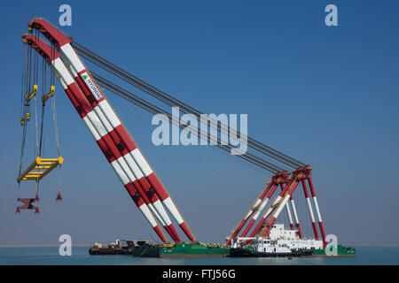 Crane barge Stock Photo