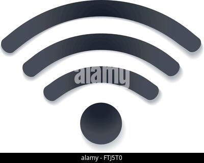 wifi icon with shadow vector illustration. free wi-fi hotspot symbol on white. vector Stock Vector