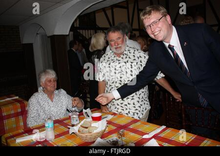 Miami, Florida. 20th Mar, 2016. Czech Vice Prime Minister for research Pavel Belobradek (right) meets Czech compatriots in Miami, Florida, USA, March 20, 2016. In Florida lives up to 42,000 Czech people and in the United States live a total of 1.7 million, which is 85 percent of all Czech compatriots living abroad. © Sarka Mrazkova/CTK Photo/Alamy Live News Stock Photo