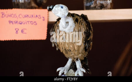 Pola de Siero, Spain. 29th March, 2016. A painted goose egg which represents a vulture at the Feast of Easter Eggs of Pola de Siero, the only Spanish city in which this feast is celebrated, on the first Tuesday after Easter Sunday, with thousands of eggs painted by hand. © David Gato/Alamy Live News Stock Photo