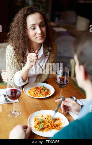 Eating in cafe Stock Photo