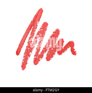 Red lip pencil squiggle Stock Photo