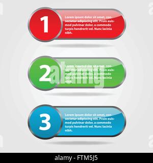 Color labels with numbers Stock Vector