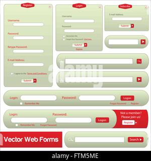 Vector Web Form Templates Stock Vector