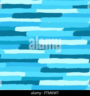 Blue Painted Brush Strokes Pattern Stock Vector