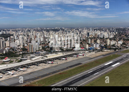 Aerial view of Sao Paulo Airport / Congonhas and Washington Luis Avenue Stock Photo