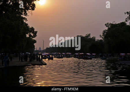 Pond in park in india Gate in the city of New Delhi Stock Photo